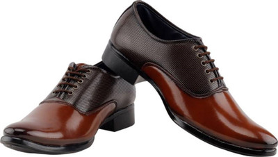 

SAIJARA Lace Up For Men(Multicolor, Brown&tan