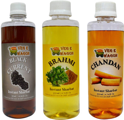 

Veg E Wagon Instant Sharbat(Syrup)Blackcurrent ,Brahmi&Chandan 200 Ml Each Blackcurrent, Brahmi, Chandan(600 ml, Pack of 3)