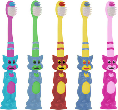 

Buddsbuddy Combo of 5 Tom shaped Kids Tooth Brush BB3014 Ultra Soft Toothbrush(Pack of 5)