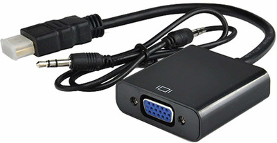 

Edio 2 Ezone TV-out Cable [Plug and Play] Black HDMI Male to VGA Female 1080P HD (with Aux) Video with Audio Cable Converter Adapte(Black, For TV)