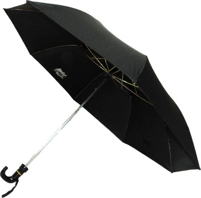 K.C. PAUL & SONS 2 Fold Master Polyster Black Umbrella Umbrella(Black)