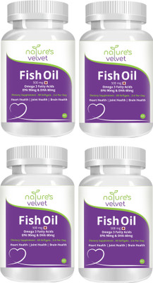 

Natures Velvet Lifecare Omega 3 Fish Oil (500mg) - 60 Softgels pack of 4(240 No)