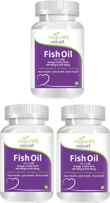 

Natures Velvet Lifecare Omega 3 Fish Oil (500mg) - 60 Softgels pack of 3(180 No)