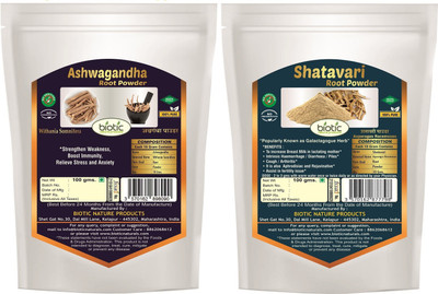 

biotic Shatavari and Ashwagandha Powder (100gm each)(200 g)