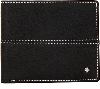 JL Collections Men Casual Black Genuine Leather Wallet(10 Card Slots)