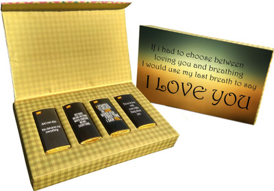 

Innovative Valentine Chocolate with ILU message for loved one Bars(Pack of 4, 220 g)