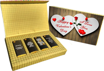 

Innovative Valentine Chocolate with Valentine message gift for boyfriend Bars(Pack of 4, 220 g)