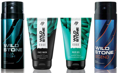 

Wild Stone Edge Facewash, Edge Hairgel, Aqua Fresh and Legend 150 ml Deodorant(Set of 4)