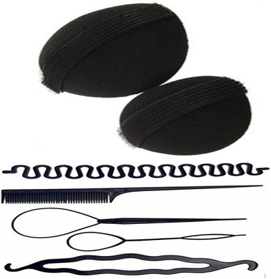 

S R Enterprises hair base puff and diy kit tools [pack of 7pcs](Set of 7)