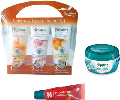 

Himalaya WINTER CREAM, FAIRNESS KIT, STRAWBERRY LIP BALM(Set of 3)