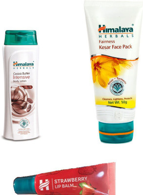 

Himalaya COCA BUTTER BODY LOTION, KESAR FACE PACK,STRAWBERRY LIP BALM(Set of 3)