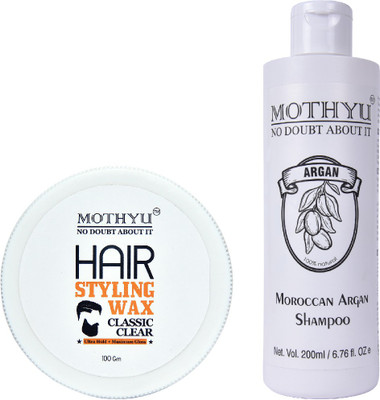 

mothyu Hair Wax & Moroccon Argan Oil Shampoo For Men & Women - 100gm & 200ml(Set of 2)