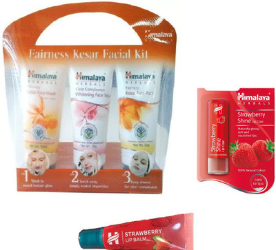 

Himalaya FAIRNESS KIT, STRAWBERRY SHINE LIP CARE, STRAWBERRY LIP BALM(Set of 3)