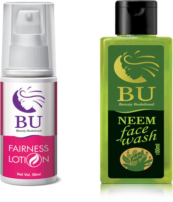 

BU Multi-Purpose Fairness Cream with Neem Face Wash (100% Natural and Organic)(Set of 2)