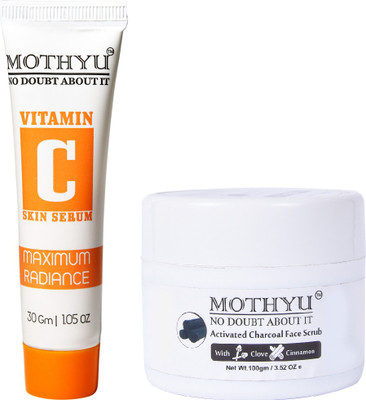 

mothyu Vitamin C Serum & Blackhead Remover Face Scrub For Men & Women – 50gm & 100gm(Set of 2)