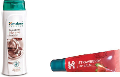 Himalaya COCA BUTTER BODY LOTION, STRAWBERRY LIP BALM(Set of 2)