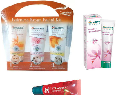 

Himalaya STRAWBERRRY LIP BALM, FAIRNESS NATURAL GLOW CREAM, FAIRNESS FACAIL KIT(Set of 3)