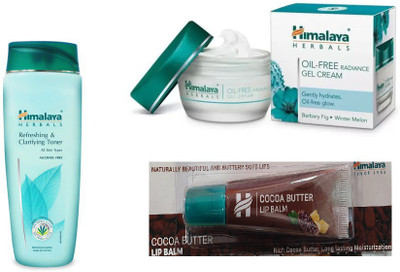 

Himalaya Refreshing Clarifying Toner, Oil Free Radiance Gel Cream, Cocoa Butter Lip Balm(Set of 3)
