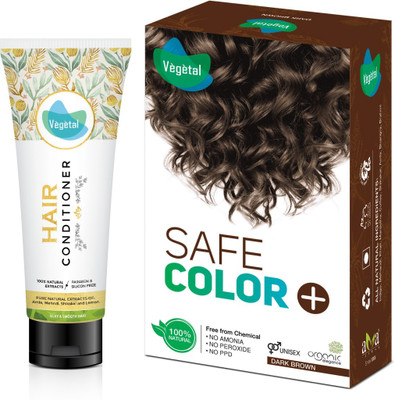 

Vegetal Safe Color Dark Brown 100g.+ Conditioner 100ml(Set of 1)