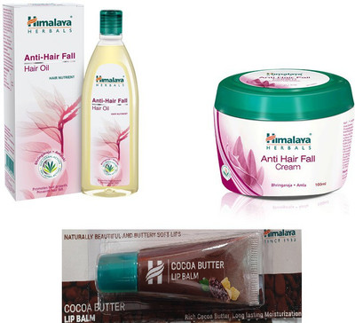 

Himalaya Anti Hair Fall Oil, Anti Hair Fall Cream, Cocoa Butter Lip Balm(Set of 3)