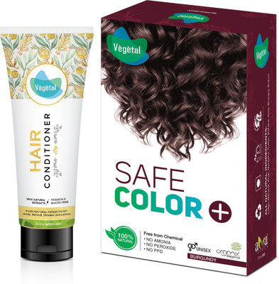 

Vegetal Safe Color Burgundy 100g.+ Conditioner 100ml. Combo Pack(Set of 1)