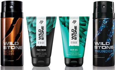 

Wild Stone Edge Facewash, Edge Hairgel, Night Rider and Thunder 150 ml Deodorant(Set of 4)