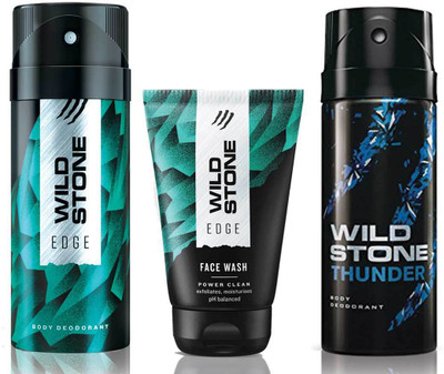 

Wild Stone Edge Facewash, Edge and Thunder 150 ml Deodorant(Set of 3)