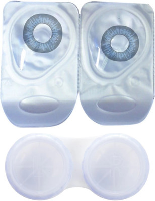 

shah collections Blue color lens 1 pair with case solution Monthly Contact Lens (0.0, Pack of 2) Monthly Contact Lens(0, dark blue, Pack of 2)