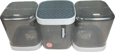 NAYASA Polypropylene Grocery Container  - 1000 ml(Pack of 3, Grey)