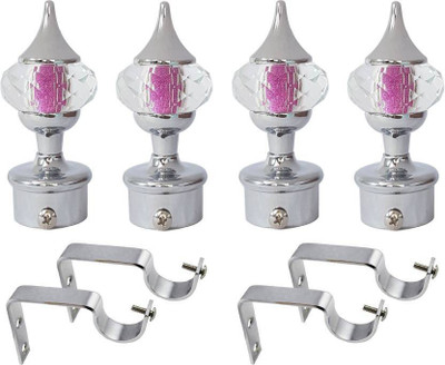 tajhardwaregallery Pink, White Rod Rail Bracket Metal(Pack of 8)
