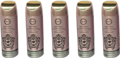 

Armaf DERBY CLUB HOUSE FAIRMOUNT (PACK OF 5) Body Spray - For Women(200 ml, Pack of 5)