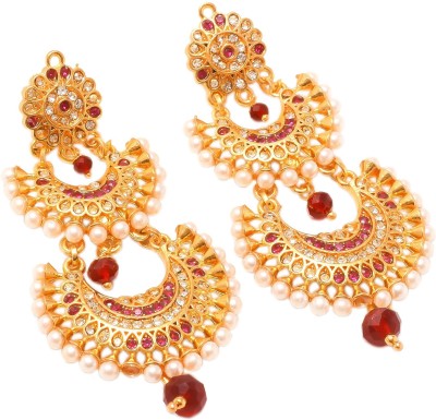 Jewar Mandi Earrings Kundan Pearl Polki Ad Cz Multi-Gemstones Jewelry for Women & Girls Cubic Zirconia Brass Jhumki Earring