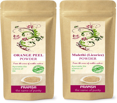 

PRAMSH Premium Quality Orange Peel 100gm & Mulethi (Licorice) 300gm Powder Combo(400 g)