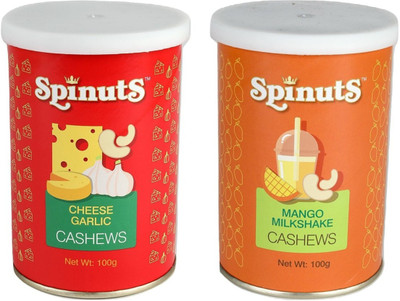 

Spinuts Cheese Garlic Cashews and Mango Milkshake Cashews Combo(200)