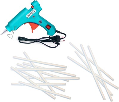 CRAFTYGUN 20 WATT FD-20W TURQUOISE GLUE GUN (ON OFF SWITCH&INDICATOR) 15 ADHESIVE HOT GLUE STICKS Standard Temperature Corded Glue Gun(7 mm)