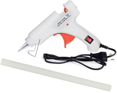 CRAFTYGUN WHITE MINI 20 WATT - 1 GLUE STICKS OF 7MM SIZE Standard Temperature Corded Glue Gun(7 mm)
