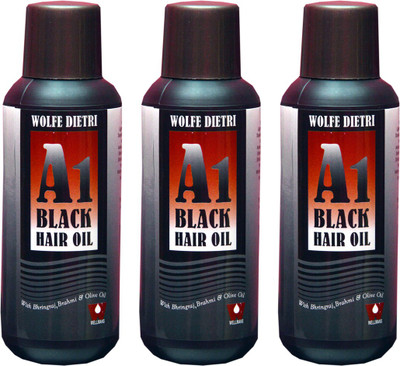 

Dr. Wellmans A1 BLACK HAIR OIL WITH BHRINGRAJ,BRAHMI & OLIVE OIL(PACK OF 3) Hair Oil(450 ml)