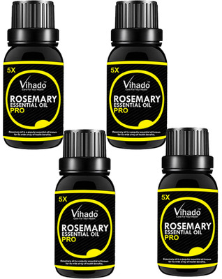 

VIHADO Pure Rosemary Essential Oil 5x Fast - Rosmarinus Officinalis - 20 ml (Pack of 4)(20 ml)