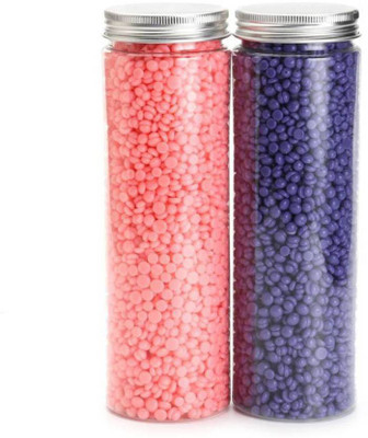 

Majik Blue 200gm and Rose Pink 200gm Brazilian Depilatory Hard Bean Bikini Wax with 2 Wax Applicator Wax(400 g)