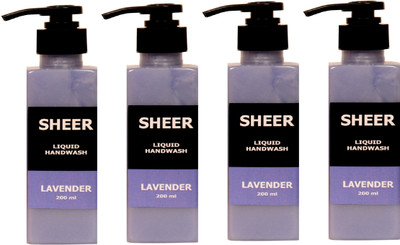 

Sheer Premium Liquid Hand wash Lavender (200ml each)(800 ml, Pump Dispenser, Pack of 4)