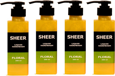 

Sheer Premium Liquid Hand wash Floral (200ml each)(800 ml, Pump Dispenser, Pack of 4)