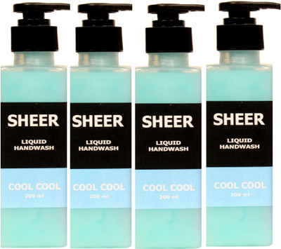 

Sheer Premium Liquid Hand wash Cool Cool (200ml each)(800 ml, Pump Dispenser, Pack of 4)