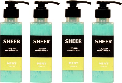 

Sheer Premium Liquid Hand wash Mint (200ml each)(800 ml, Pump Dispenser, Pack of 4)