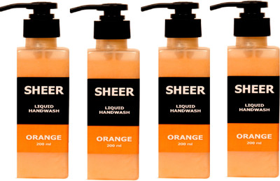 

Sheer Premium Liquid Hand wash Orange (200ml each)(800 ml, Pump Dispenser, Pack of 4)