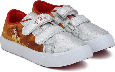 

Disney Princess Girls Velcro Sneakers(Silver, Red
