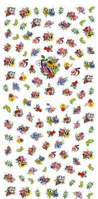 

SENECIO® Flower Vibes Love Letters Floral Nail Art Manicure Decals Water Transfer Stickers 1 Sheet Size:12.5X6cm(Multicolor)