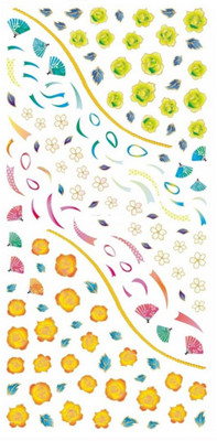 

SENECIO® Yellow Mix Flowers Floral Nail Art Manicure Decals Water Transfer Stickers 1 Sheet Size:12.5X6cm(Multicolor)