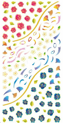 

SENECIO® Pink Blue Flowers Floral Nail Art Manicure Decals Water Transfer Stickers 1 Sheet Size:12.5X6cm(Multicolor)