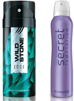 

Secret Temptation Romance Deodorant For Women and Wild Stone Edge Deodorant for Men (150 ml each), Pack of 2 Perfume - 300 ml(For Men & Women)