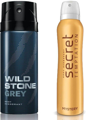 

Secret Temptation Mystery Deodorant For Women and Wild Stone Grey Deodorant for Men (150 ml each), Pack of 2 Perfume - 300 ml(For Men & Women)